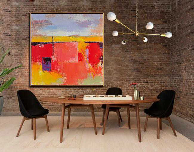 Huge Abstract Painting On Canvas,Oversized Palette Knife Painting Contemporary Art On Canvas,Family Wall Decor,Red,Blue,Yellow,Purple.etc